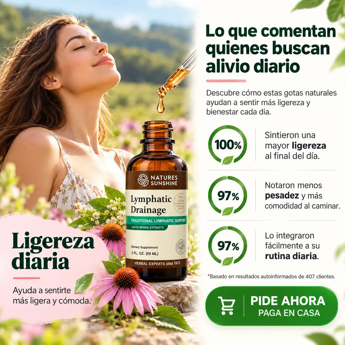 Gotas de Hierbas para Drenaje Linfático